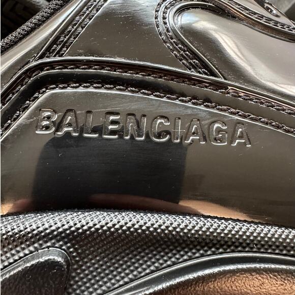 Balenciaga Triple S Shiny Rubber Sneakers in Black Men US 11 - Picture 11 of 14